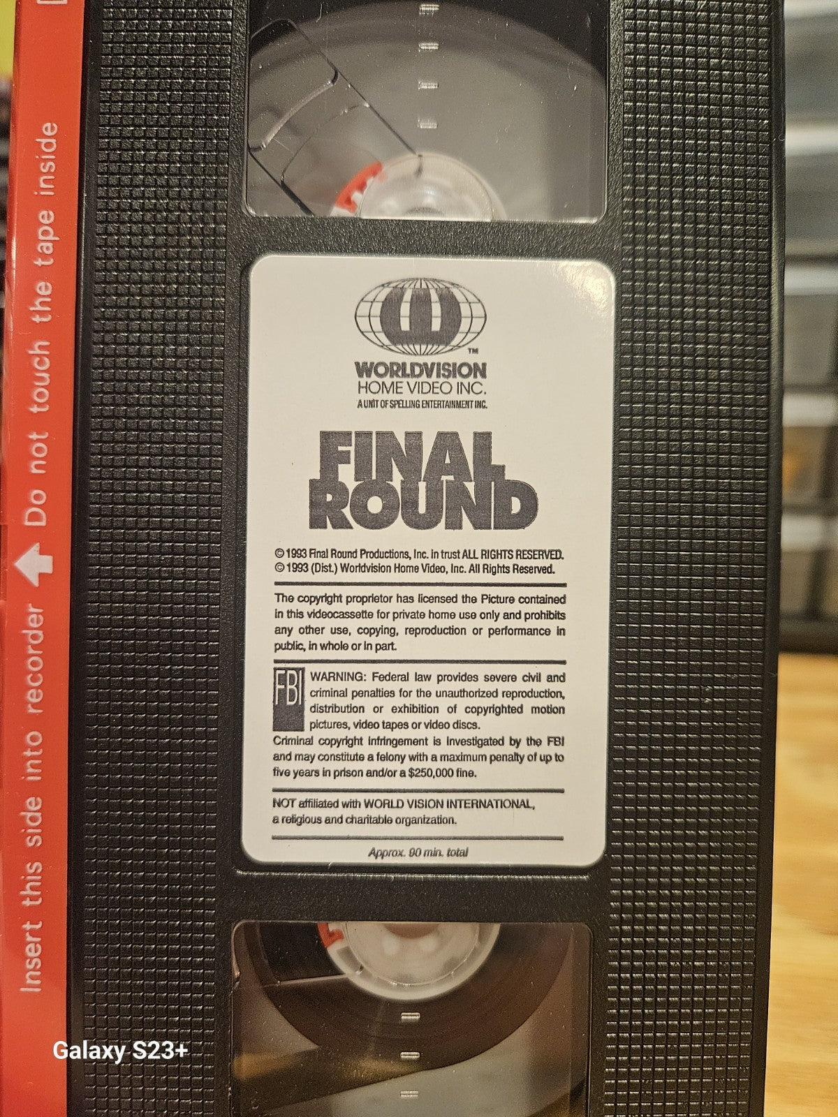 Final Round Promotional Screener VHS 1993 Lorenzo Lamas, Worldvision, Action