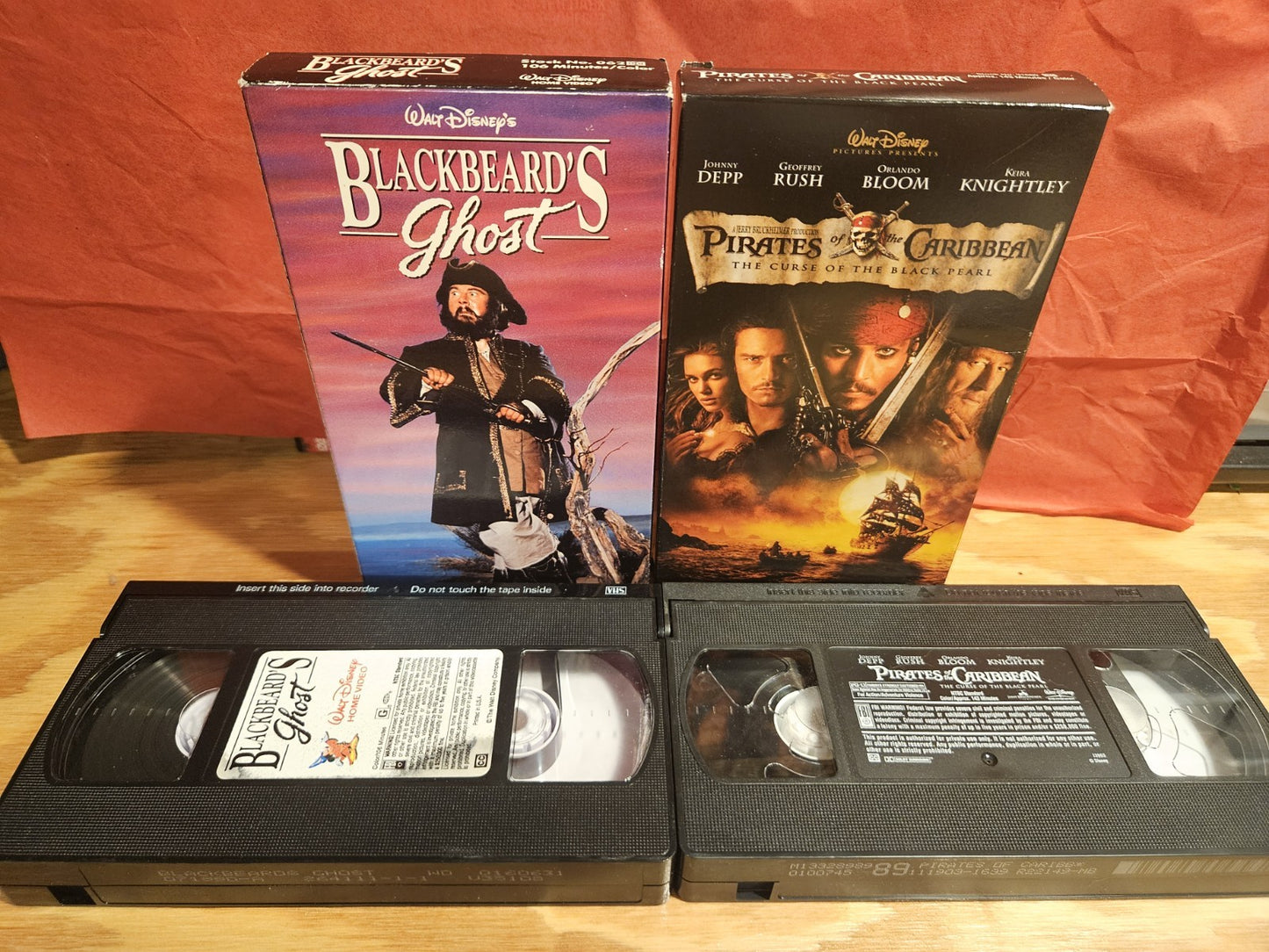 Disney Blackbeard's Ghost & Pirates of the Caribbean VHS Depp, Bloom, Knightley