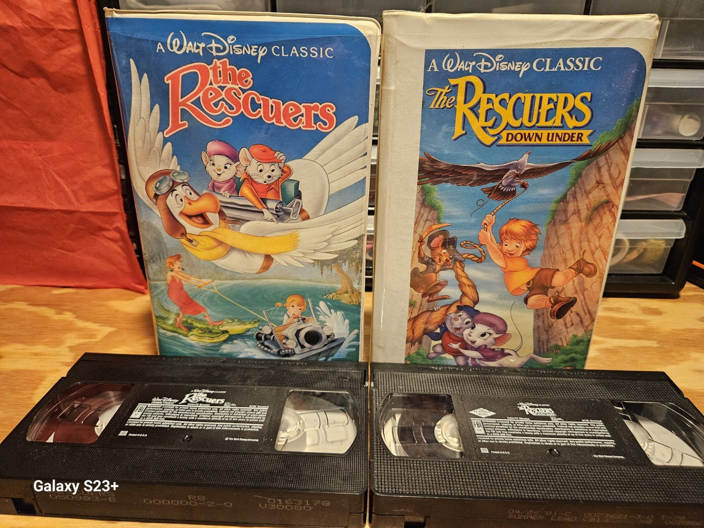 The Rescuers & The Rescuers Down Under VHS Set, Disney Black Diamond Clamshell