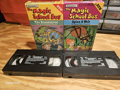 Magic School Bus VHS Lot - Busasaurus, Web, Haunted House, Hops Home, Scholastic