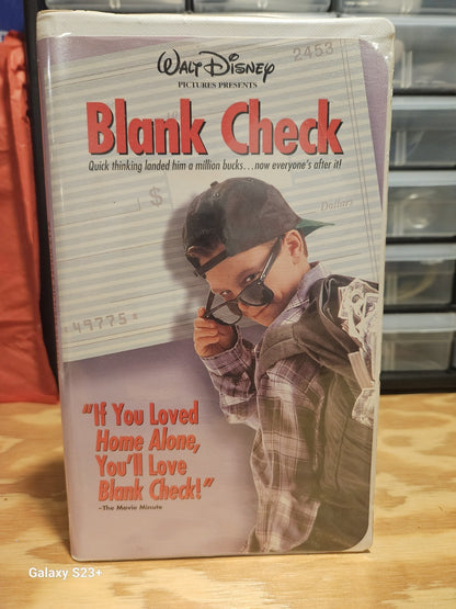 Blank Check VHS Disney, Brian Bonsall, Karen Duffy. Family/Kids movie