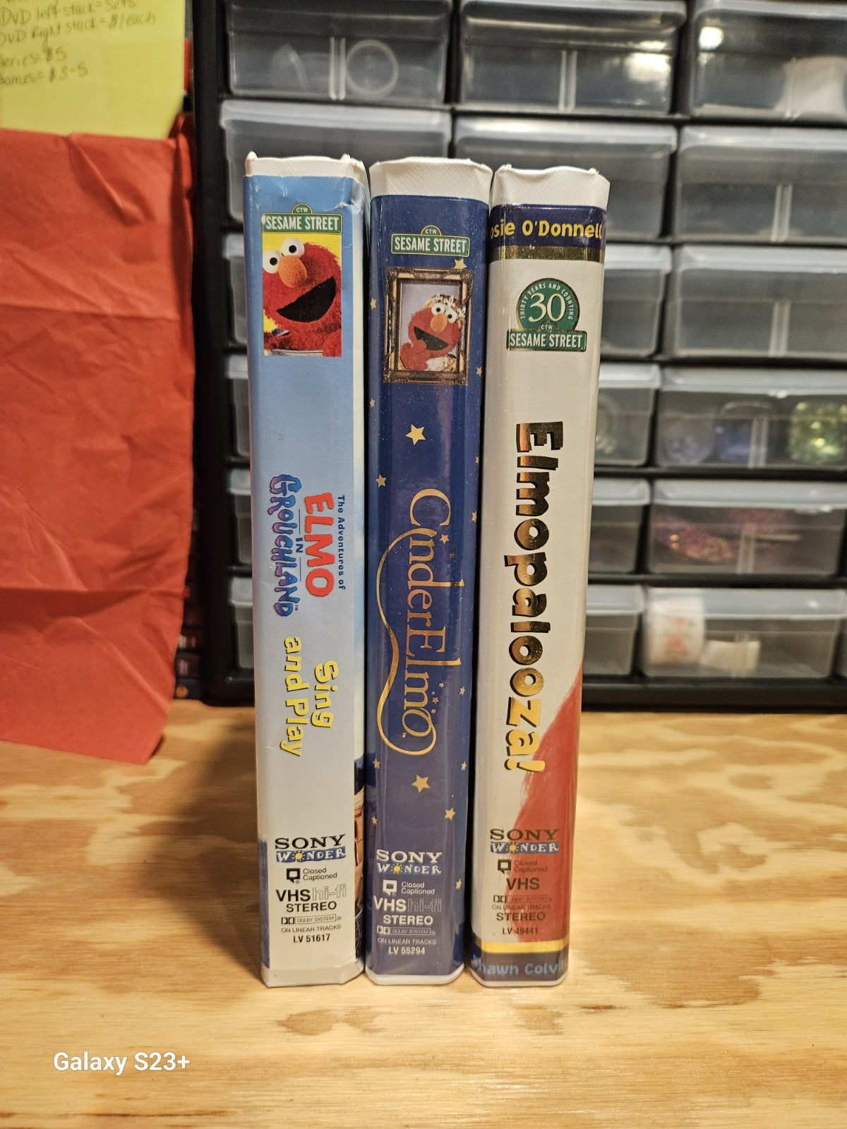 Elmo VHS Set Grouchland, CinderElmo, Elmopalooza, Sesame Street, Sony, CTW