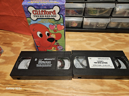 Clifford The Big Red Dog VHS Lot - Letters, Friends, Everyone, F.H.E, Scholastic