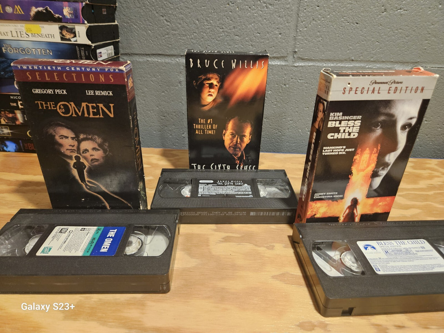 VHS Horror Lot- The Omen, The Sixth Sense, Bless The Child 