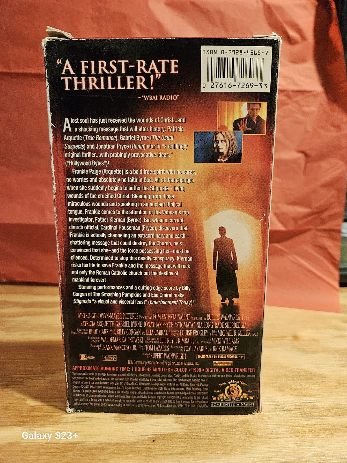 Stigmata VHS, MGM, Horror, Patricia Arquette, Gabriel Bryne