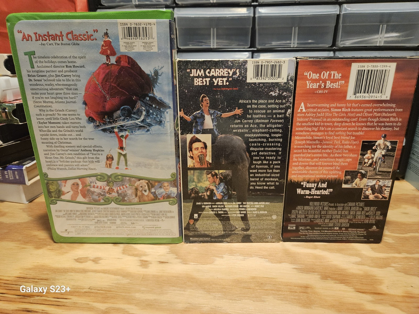 Jim Carey VHS Lot Mask, Liar Liar, Bruce, Ace Ventura, Grinch New Line Universal