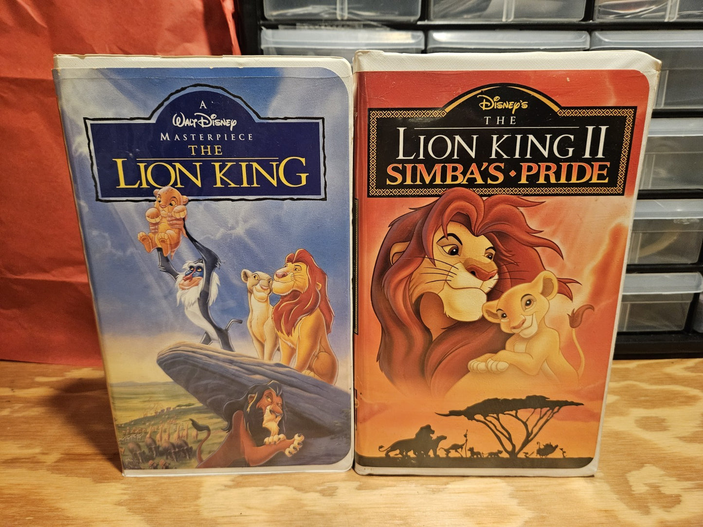 Disney's The Lion King 1 & 2 Simba's Pride VHS Set Clamshell, Original Inserts!