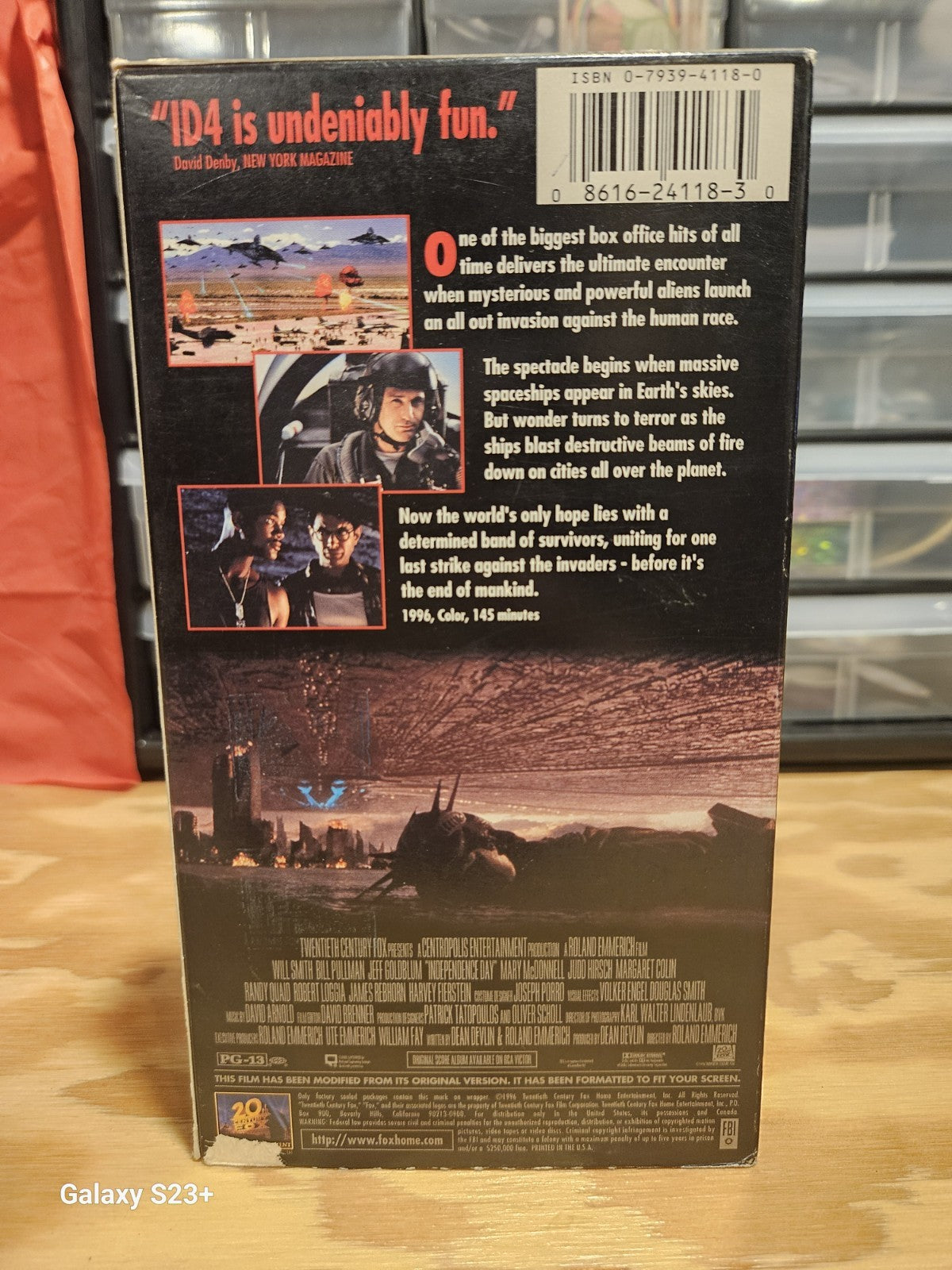 Independence Day VHS 1996 Will Smith Goldblum 20th Century Fox Lenticular Insert