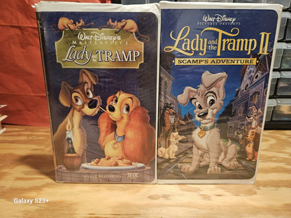 Lady and the Tramp VHS Set Scamp's Adventure, Clamshell, Walt Disney, Dogs