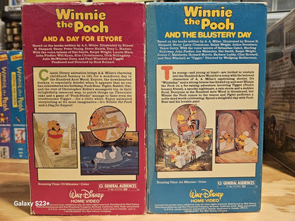 Vintage Winnie The Pooh VHS Set - The Blustery Day + A Day For Eeyore, Disney