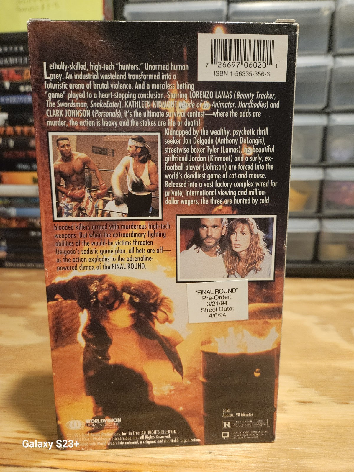 Final Round Promotional Screener VHS 1993 Lorenzo Lamas, Worldvision, Action