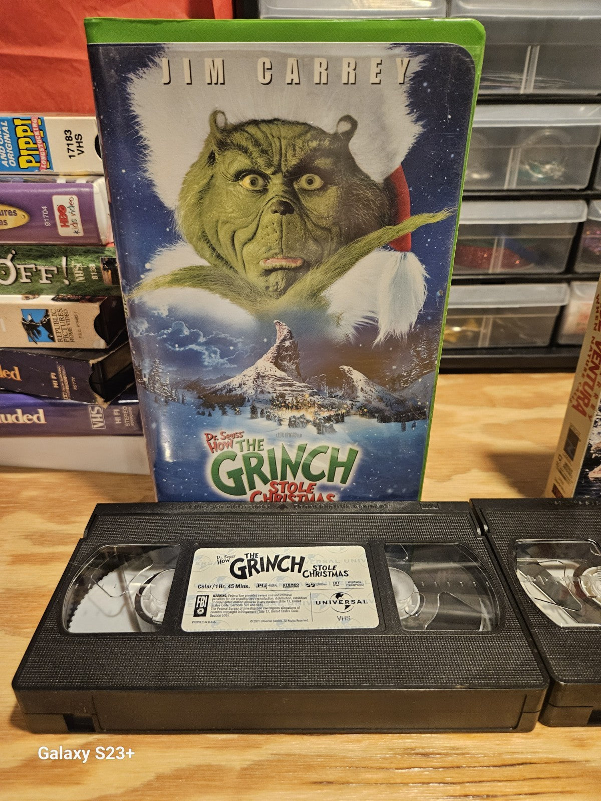 Jim Carey VHS Lot Mask, Liar Liar, Bruce, Ace Ventura, Grinch New Line Universal