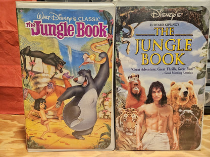 Jungle Book VHS Set Disney Black Diamond Edition & Live Action Movie Clamshell