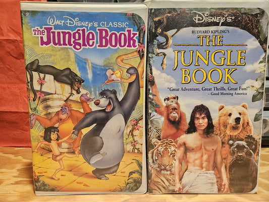 Jungle Book VHS Set Disney Black Diamond Edition & Live Action Movie Clamshell