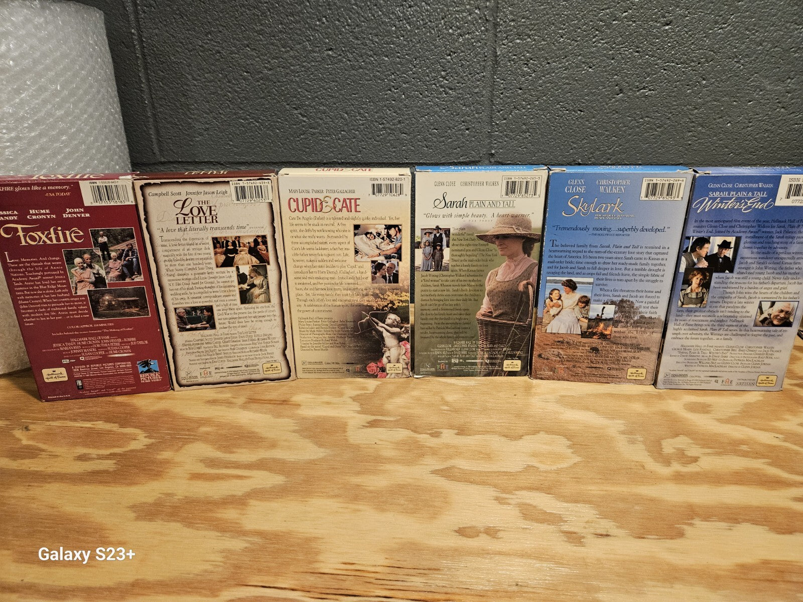 Hallmark VHS Set of 6 - Foxfire, Live Letter, Cupid & Cate, Sarah Plain and Tall