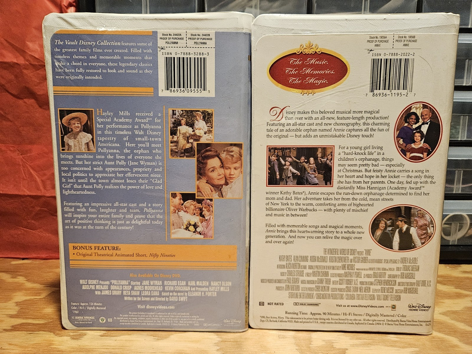 Pollyanna & Annie VHS Disney Haley Mills Kathy Bates Vault Collection, Orphans