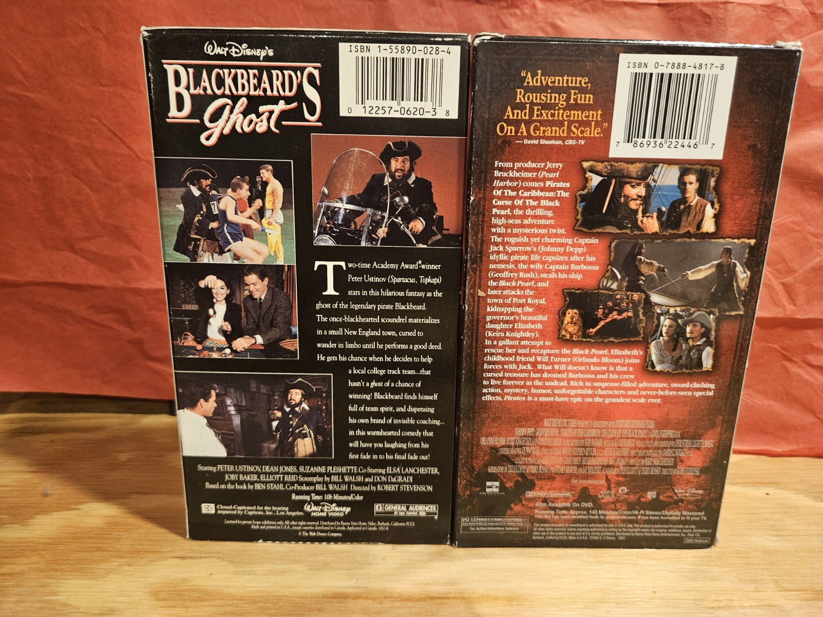 Disney Blackbeard's Ghost & Pirates of the Caribbean VHS Depp, Bloom, Knightley
