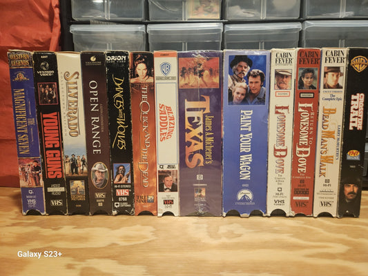 Western VHS Lot Lonesome Dove Young Guns Warner Bros MGM Vestron Orion Tristar 