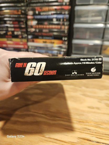 Gone In 60 Seconds VHS Nicolas Cage, Angelina Jolie, Robert Duvall, Touchstone