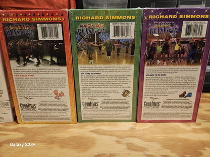 Richard Simmons Latin, Mega Mix, Disco, Broadway Blast Off, Silver Foxes VHS NEW