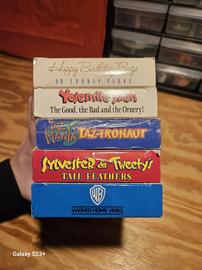 Looney Tunes VHS Lot Bugs Bunny, Taz Sylvester, Tweety, Halloween, Warner Bros