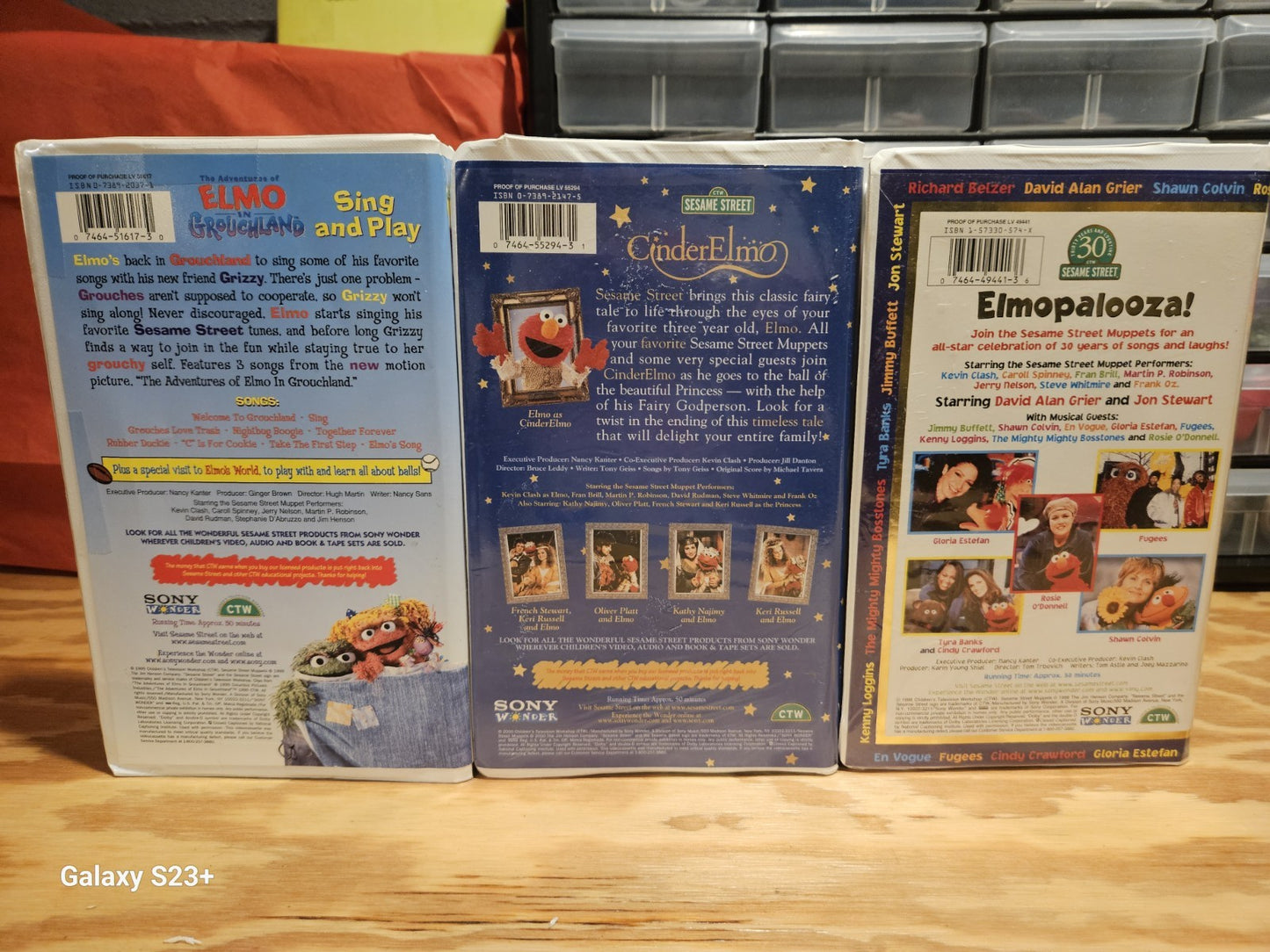 Elmo VHS Set Grouchland, CinderElmo, Elmopalooza, Sesame Street, Sony, CTW