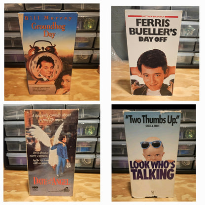 RomCom VHS Set Groundhog, Look Who's Talking, Ferris Bueller, Date with An Angel