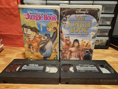 Jungle Book VHS Set Disney Black Diamond Edition & Live Action Movie Clamshell