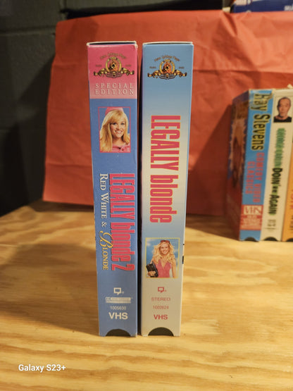 Reese Witherspoon Legally Blonde 1 & 2 VHS Movie Set, Metro Golden Mayer, MGM