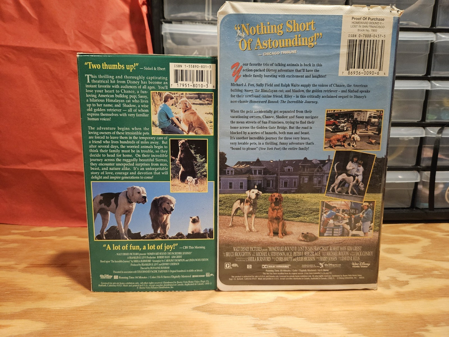 Homeward Bound 1 & 2 VHS Set, Incredible Journey, Lost In San Francisco, Disney