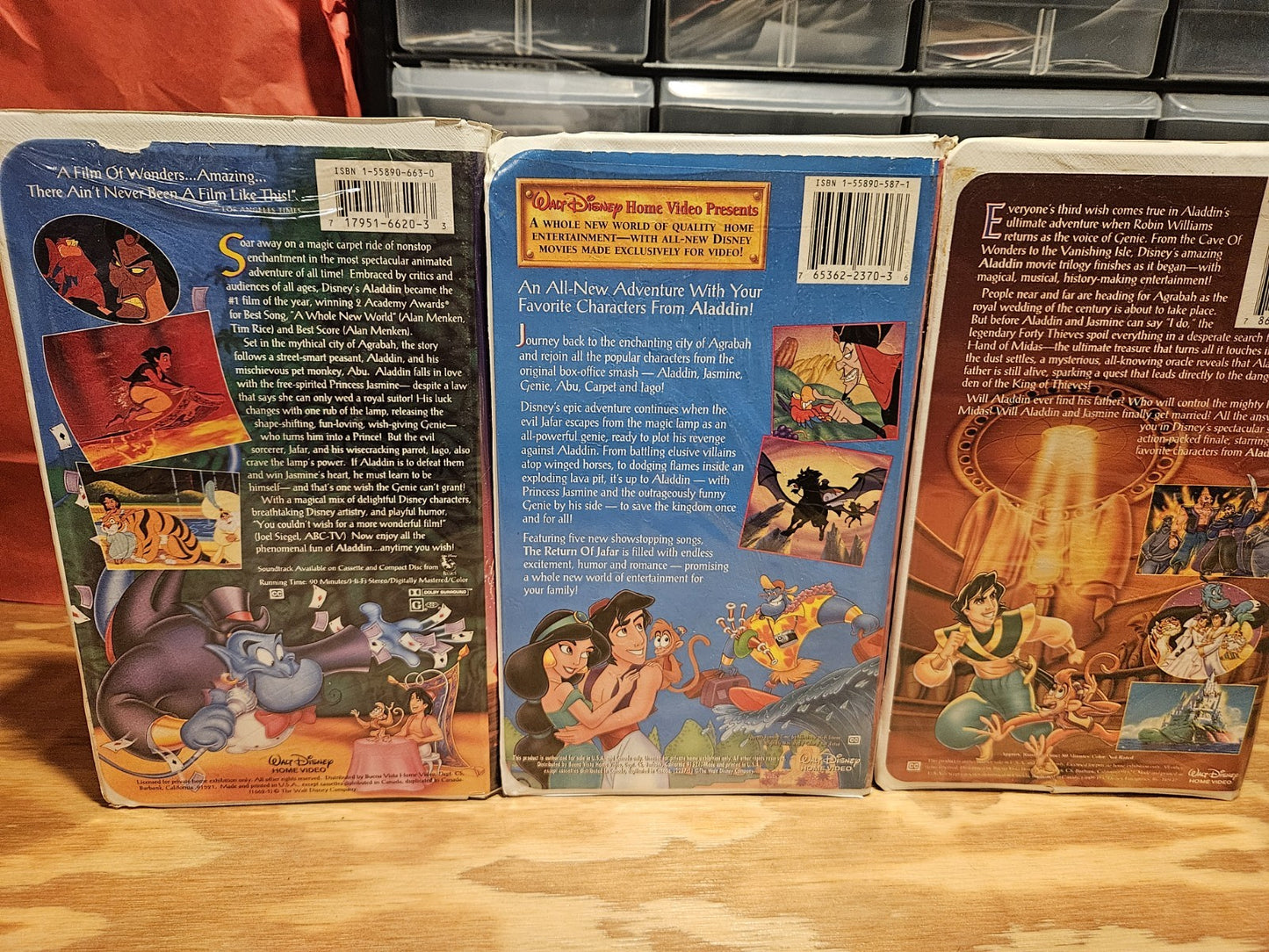 Aladdin VHS Trilogy Orig. Disney Classic The Return Of Jafar King Of Thieves
