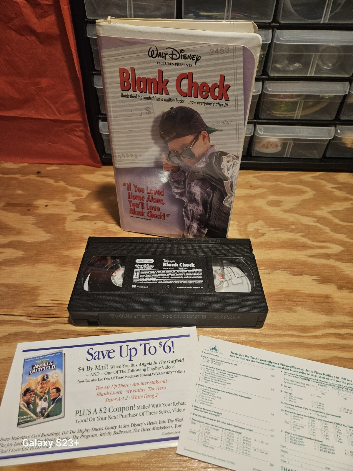 Blank Check VHS Disney, Brian Bonsall, Karen Duffy. Family/Kids movie