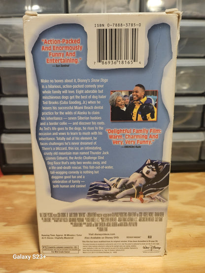 Snow Dogs VHS Disney, Cuba Gooding Jr., James Coburn, Kids family action movie
