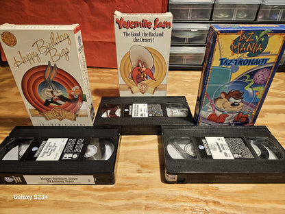 Looney Tunes VHS Lot Bugs Bunny, Taz Sylvester, Tweety, Halloween, Warner Bros