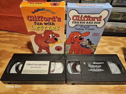 Clifford The Big Red Dog VHS Lot - Letters, Friends, Everyone, F.H.E, Scholastic