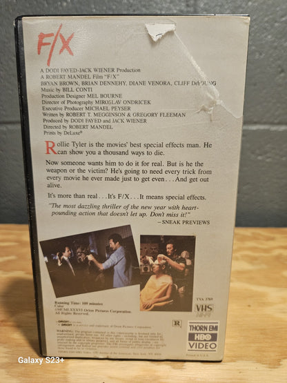 F/X VHS, Thorn EMI HBO 1986, Robert Mandel, Orion, Thriller