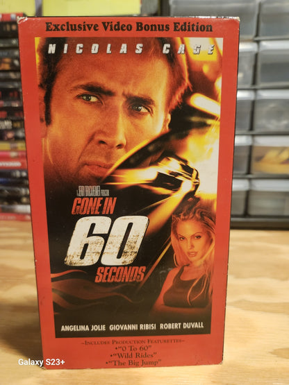 Gone In 60 Seconds VHS Nicolas Cage, Angelina Jolie, Robert Duvall, Touchstone