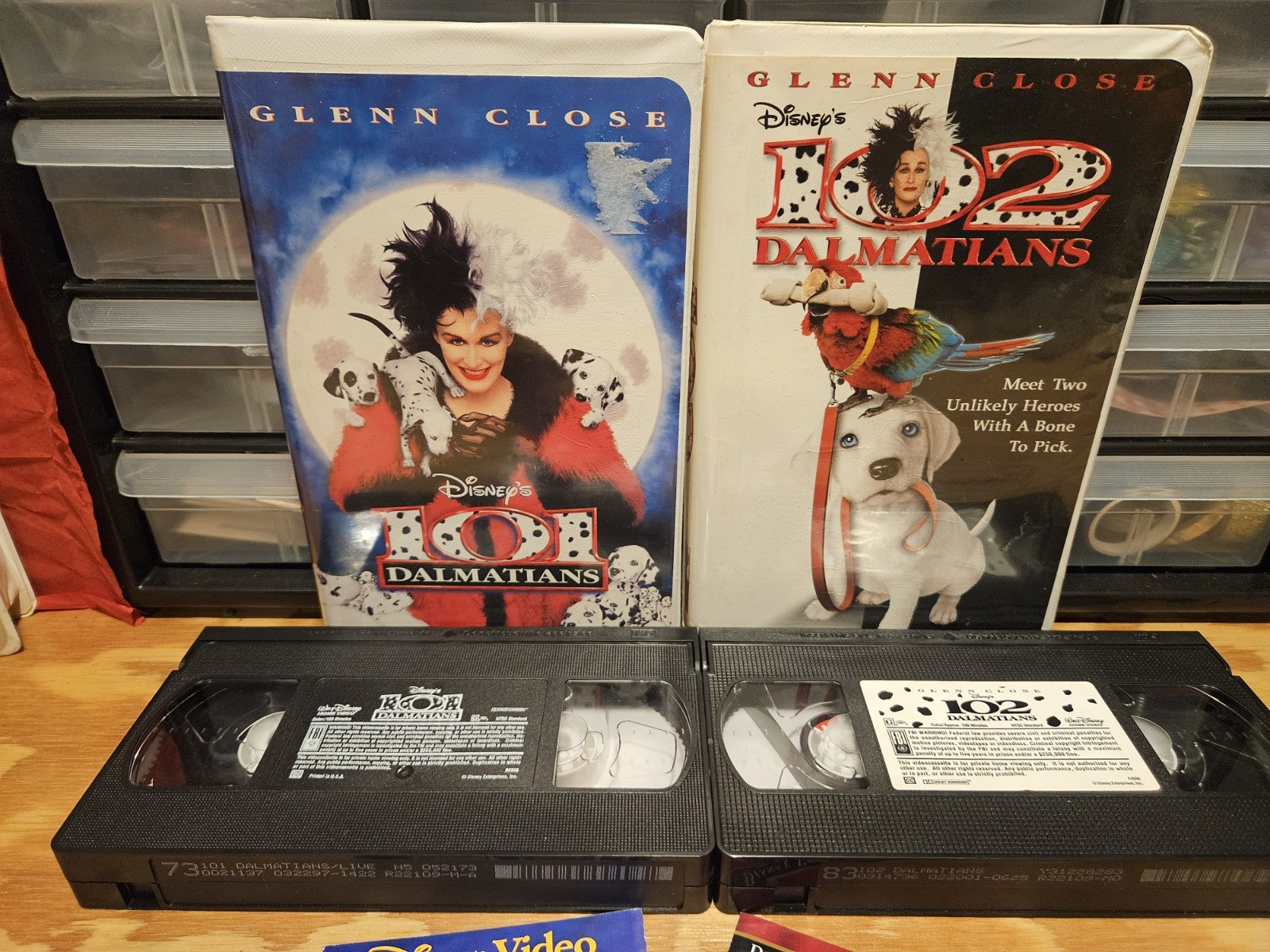 Disney 101 & 102 Dalmatians VHS Lot Black Diamond, Masterpiece, Live-action