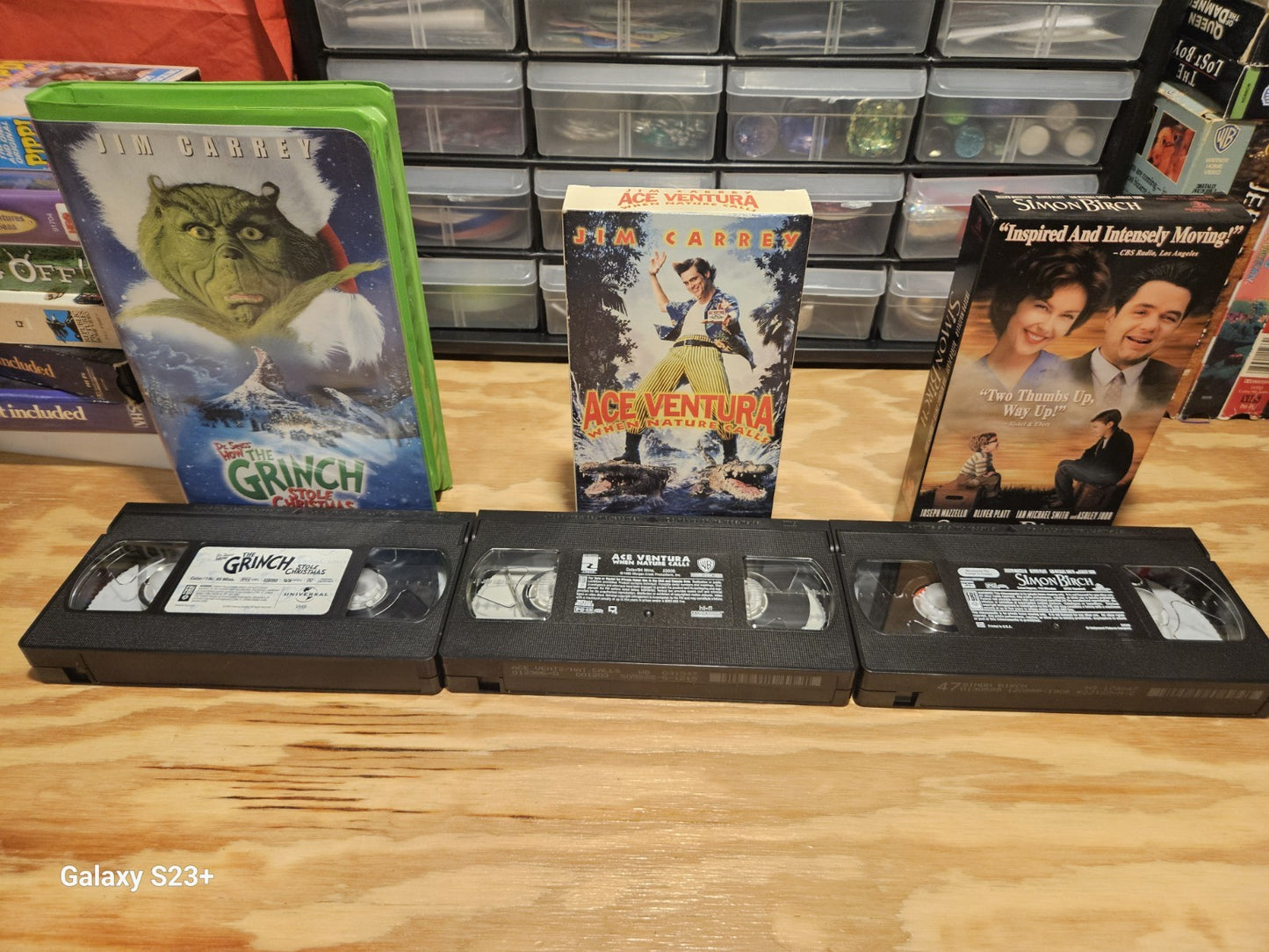 Jim Carey VHS Lot Mask, Liar Liar, Bruce, Ace Ventura, Grinch New Line Universal