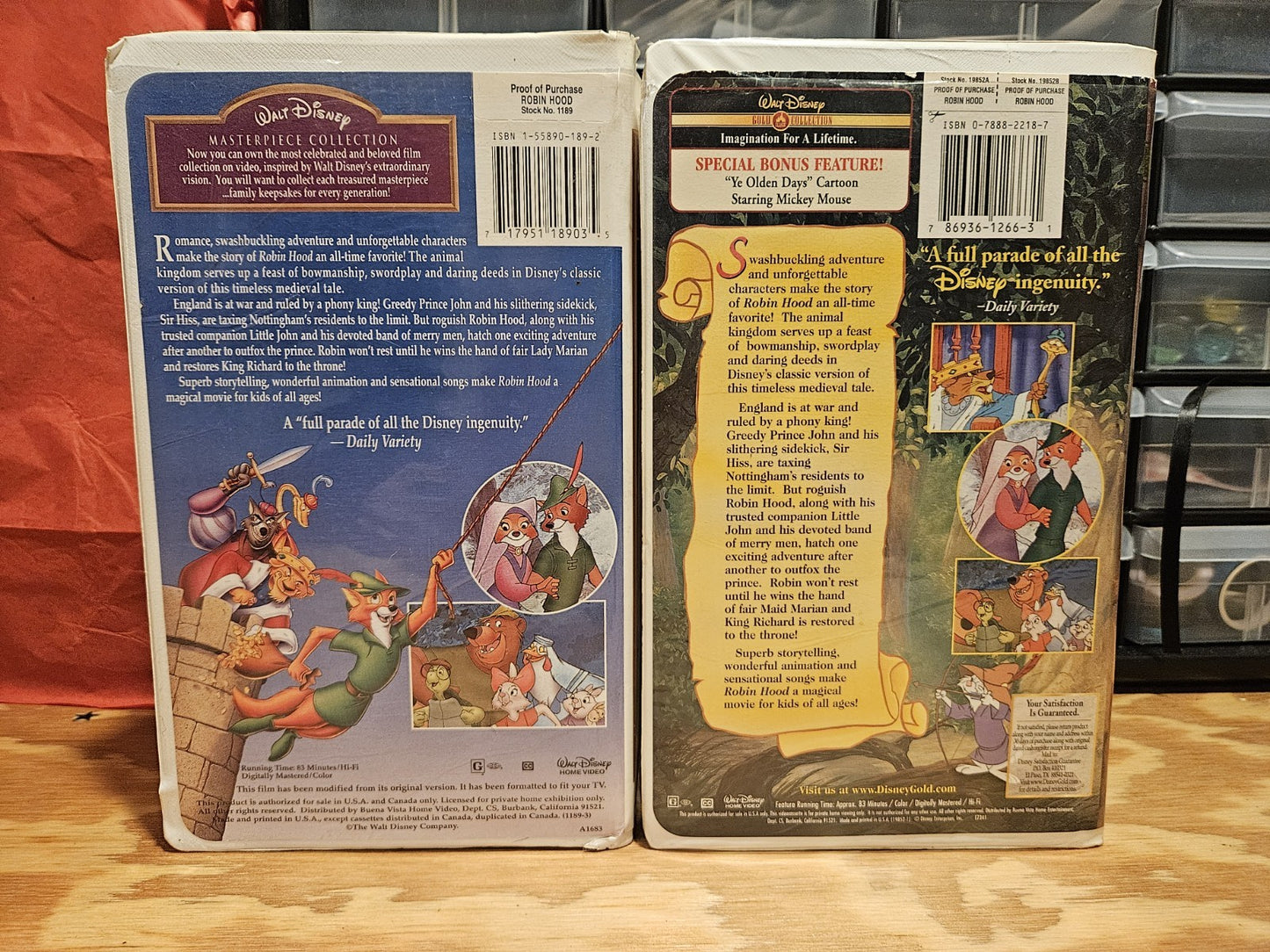 Robin Hood VHS Masterpiece Collection, Gold Collection, Walt Disney