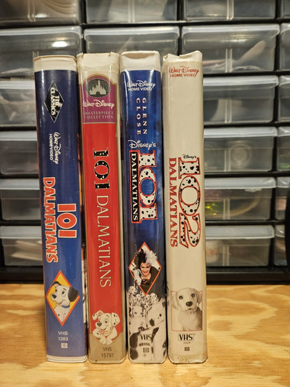 Disney 101 & 102 Dalmatians VHS Lot Black Diamond, Masterpiece, Live-action