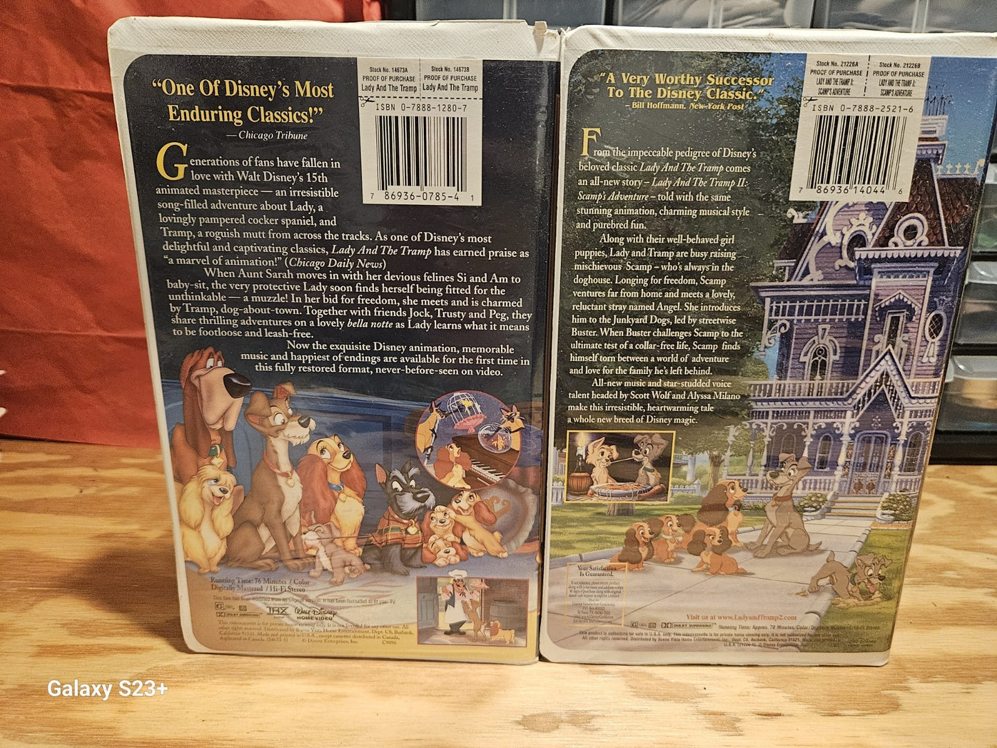 Lady and the Tramp VHS Set Scamp's Adventure, Clamshell, Walt Disney, Dogs