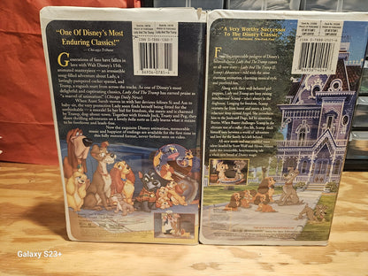 Lady and the Tramp VHS Set Scamp's Adventure, Clamshell, Walt Disney, Dogs