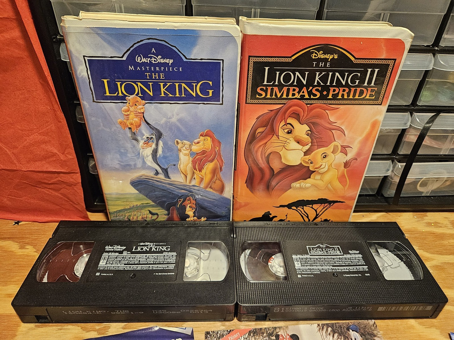 Disney's The Lion King 1 & 2 Simba's Pride VHS Set Clamshell, Original Inserts!