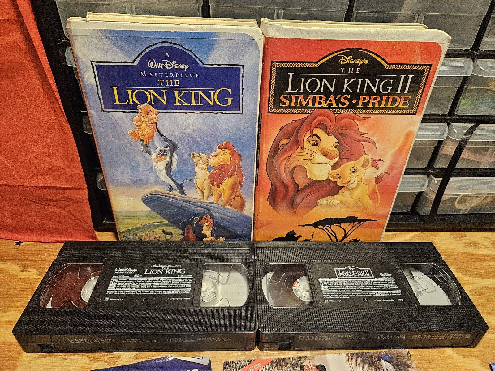 Disney's The Lion King 1 & 2 Simba's Pride VHS Set Clamshell, Original Inserts!
