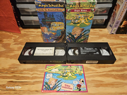 Magic School Bus VHS Lot - Busasaurus, Web, Haunted House, Hops Home, Scholastic