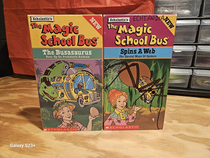 Magic School Bus VHS Lot - Busasaurus, Web, Haunted House, Hops Home, Scholastic