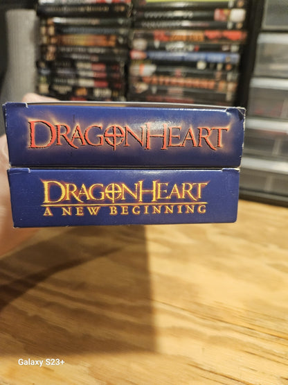Dragonheart 1 & 2 A New Beginning VHS MCA Universal, Dennis Quaid, Sean Connery 
