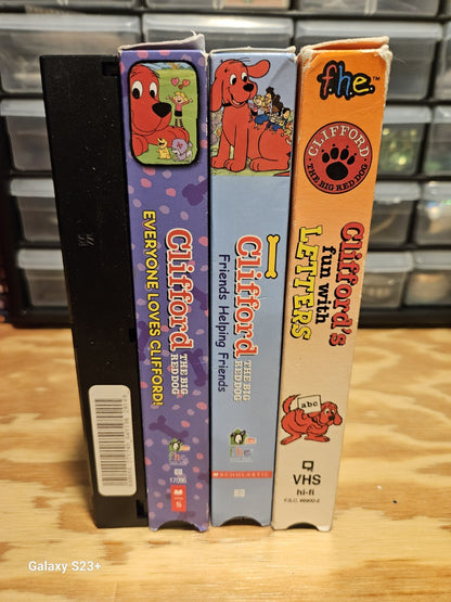 Clifford The Big Red Dog VHS Lot - Letters, Friends, Everyone, F.H.E, Scholastic