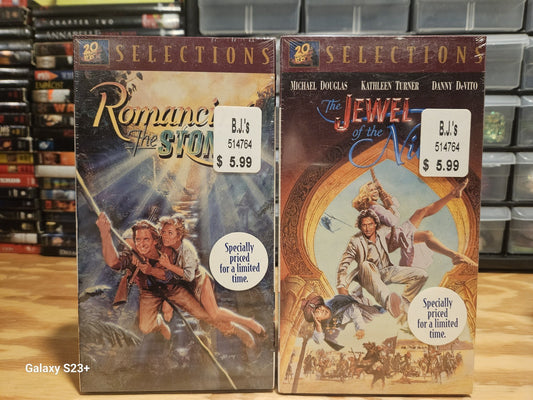 Romancing the Stone & Jewel of the Nile VHS,  Factory Sealed, 20th Century Fox